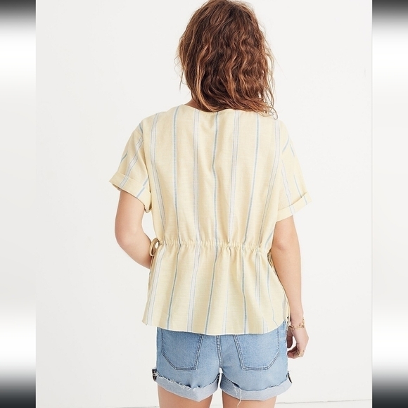 Madewell Drawstring-Waist Shirt in Atlantic Stripe S - Picture 2 of 12